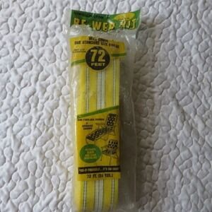 Vintage Wellington Re-Webb Kit Yellow White Stripe Wrap Lawn Beach Chair 72Ft